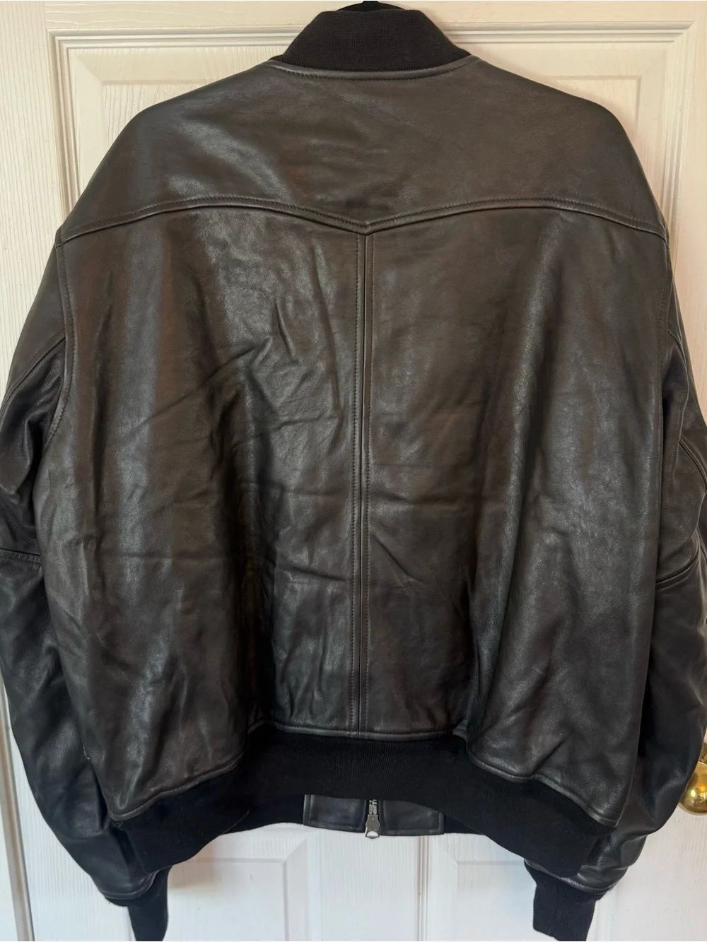 Buck Mason Black Leather Bruiser leather bomber Jacket • XXL - Picture 6 of 6
